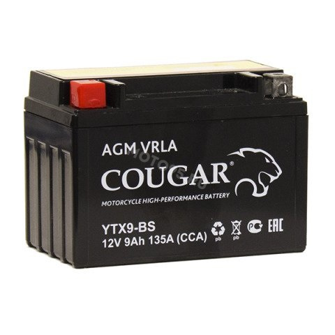 Аккумулятор Cougar YTX9-BS (12V, 8Ah)
