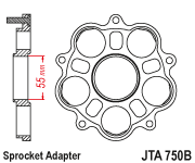 Звезда ведомая алюминиевая JTA750B