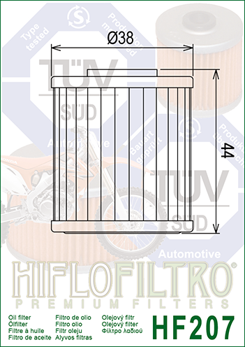 Фильтр масляный Hiflo Filtro HF207