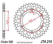 Звезда ведомая алюминиевая JTA210