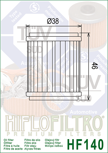 Фильтр масляный Hiflo Filtro HF140